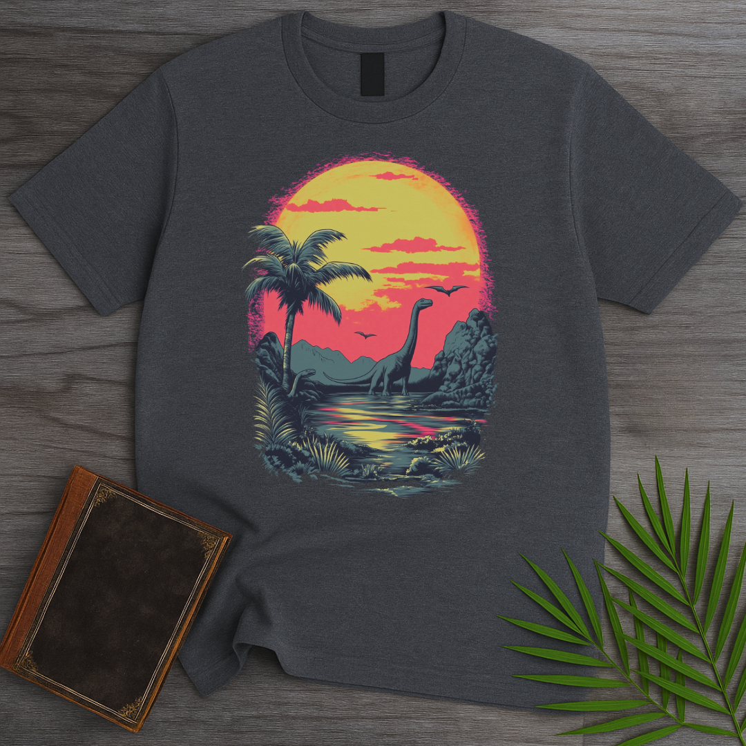 Retro Sunset 1980's Brachiosaurus T-Shirt