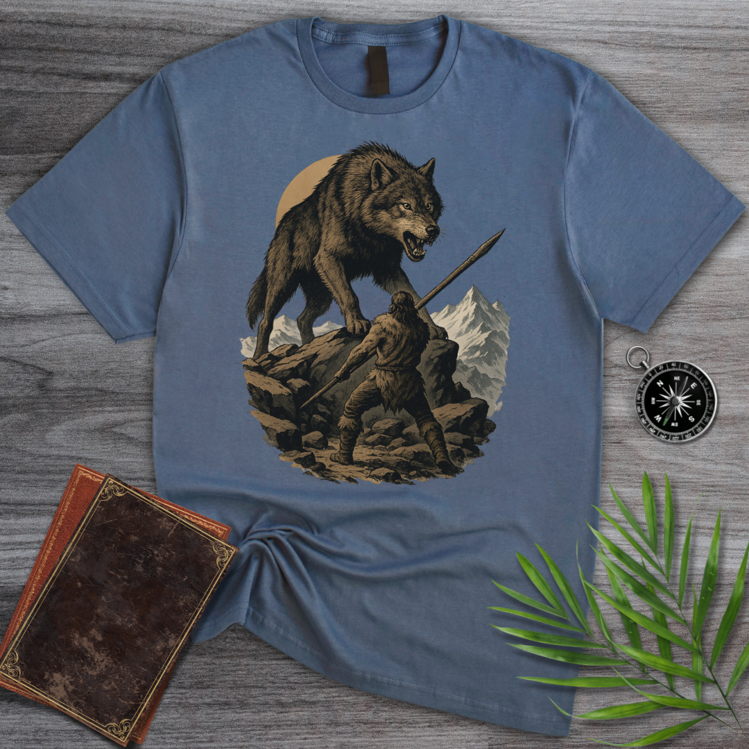 Pleistocene Dire Wolf Hunting T-Shirt