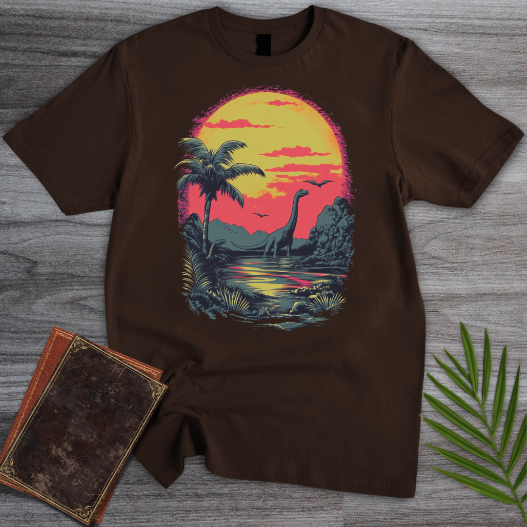 Retro Sunset 1980's Brachiosaurus T-Shirt