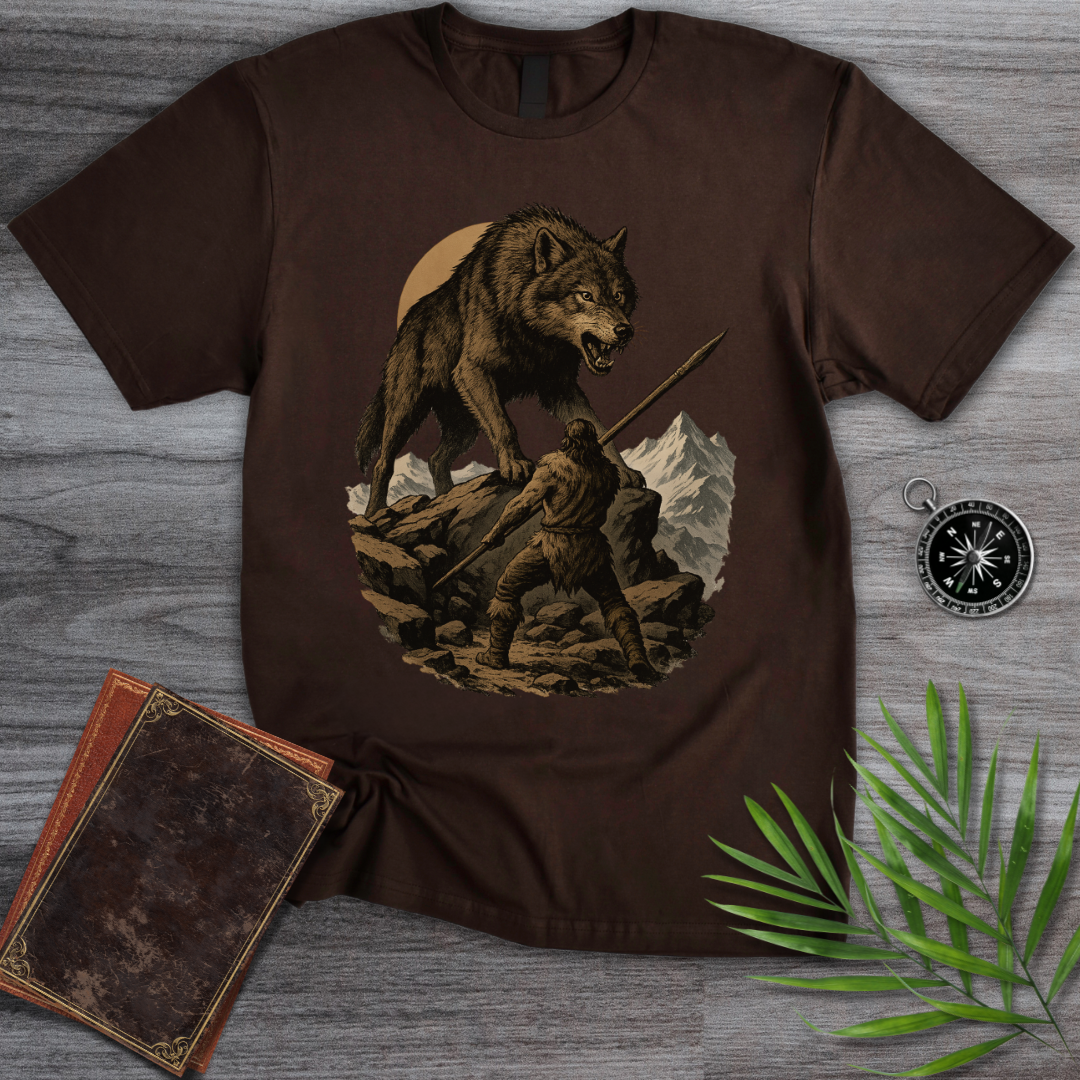Pleistocene Dire Wolf Hunting T-Shirt