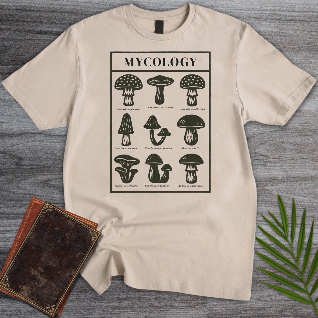 Vintage Mycology Mushroom Species T-Shirt
