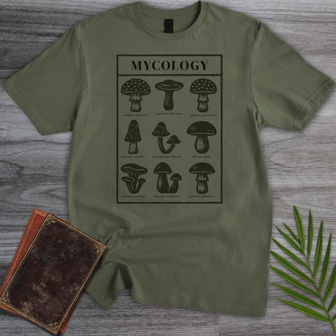 Vintage Mycology Mushroom Species T-Shirt