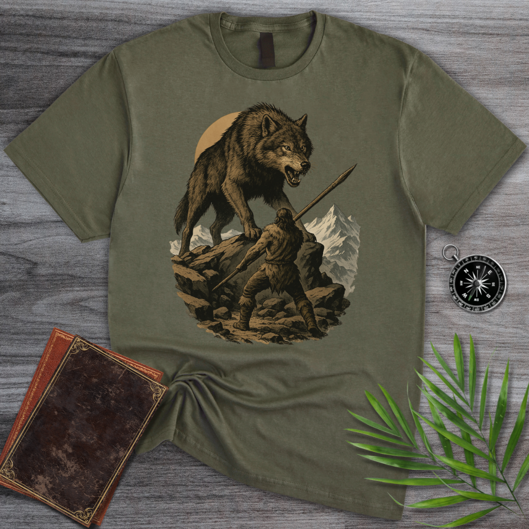 Pleistocene Dire Wolf Hunting T-Shirt