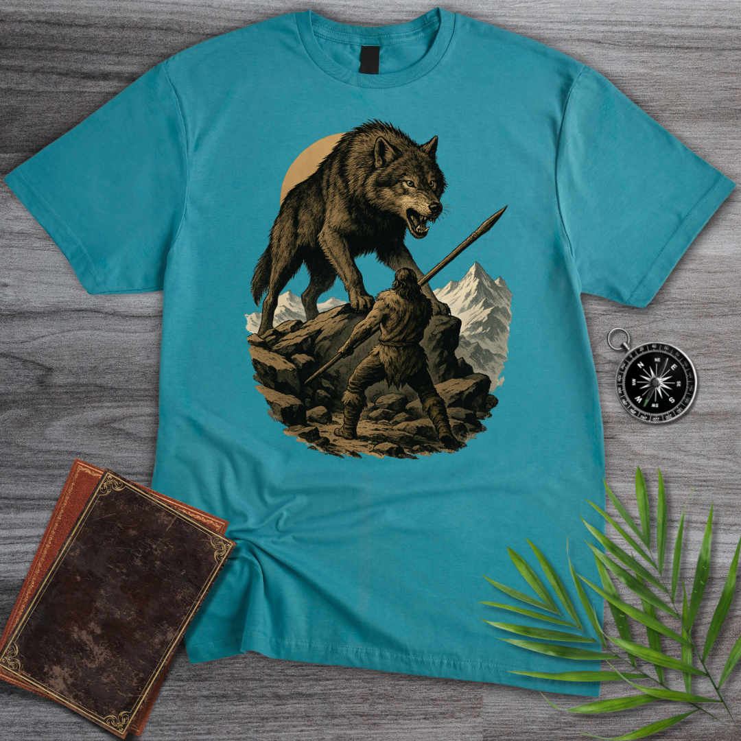 Pleistocene Dire Wolf Hunting T-Shirt