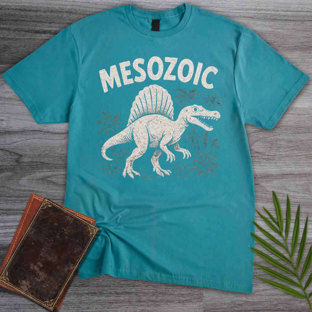 Retro Mesozoic Spinosaurus Cartoon T-Shirt