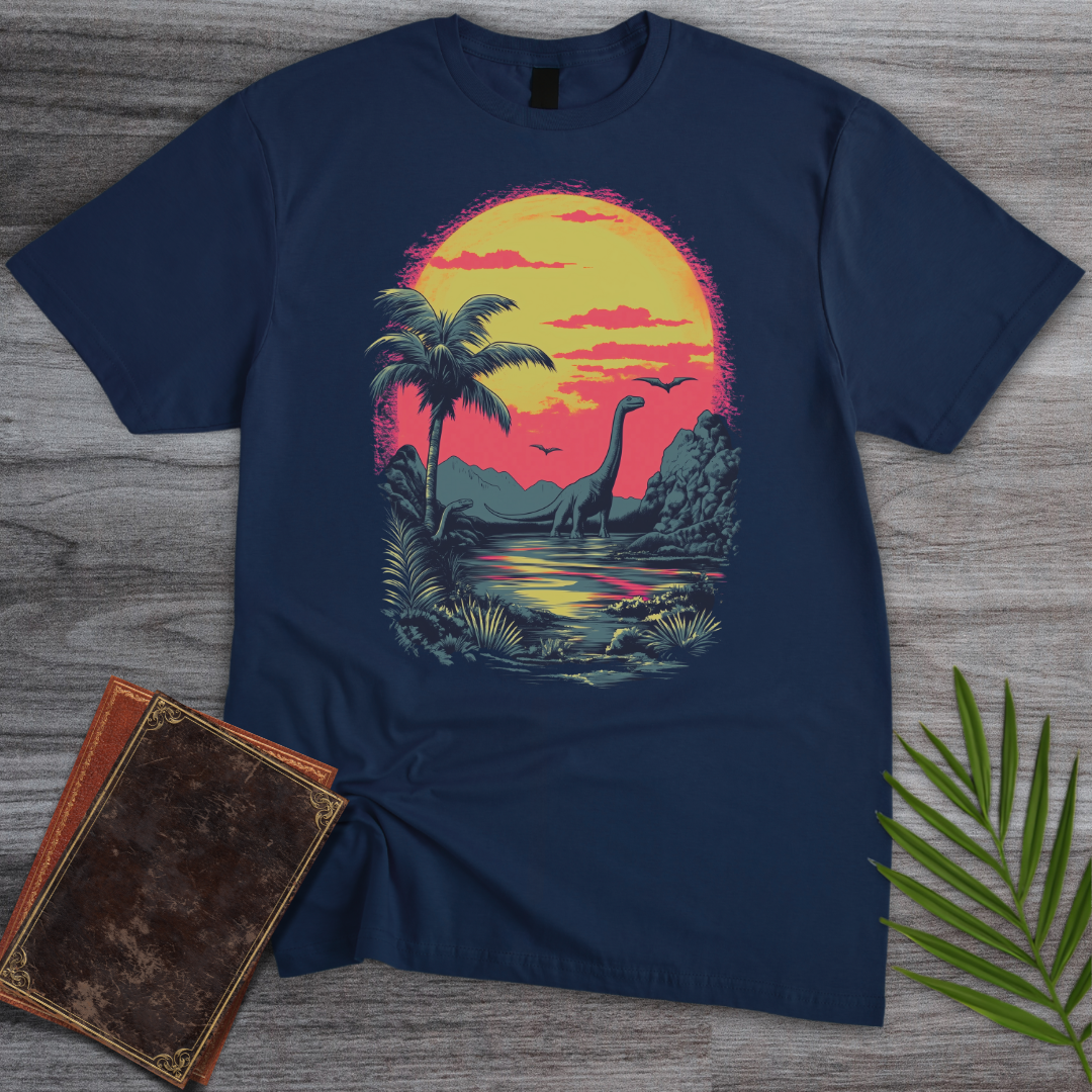Retro Sunset 1980's Brachiosaurus T-Shirt