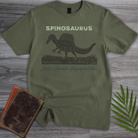 Distressed Vintage Spinosaurus Linocut T-Shirt