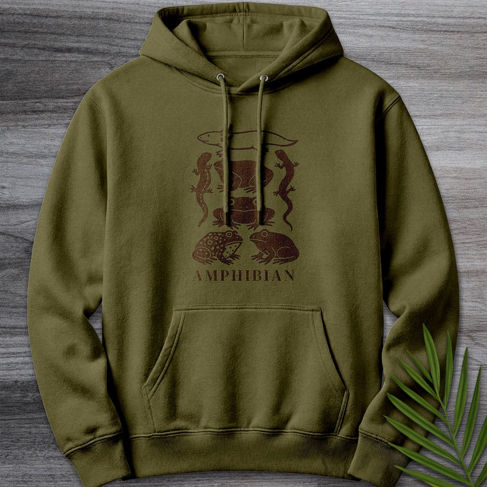 Hoodie M / Army Green Amphibian Species Chart Premium Hoodie