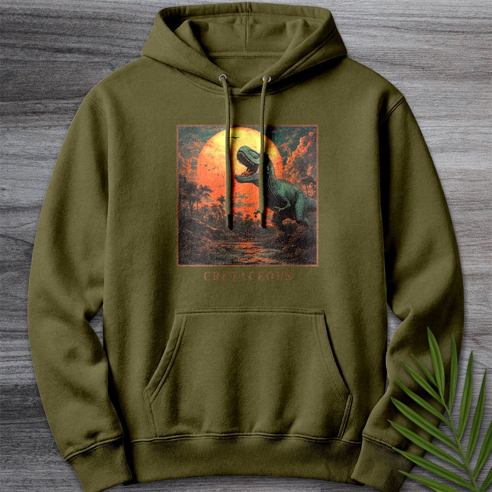 Hoodie M / Army Green Cretaceous T. Rex Graphic Premium Hoodie