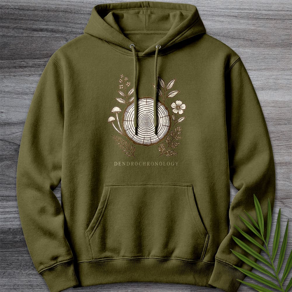 Hoodie M / Army Green Dendrochronology Tree Ring Premium Hoodie