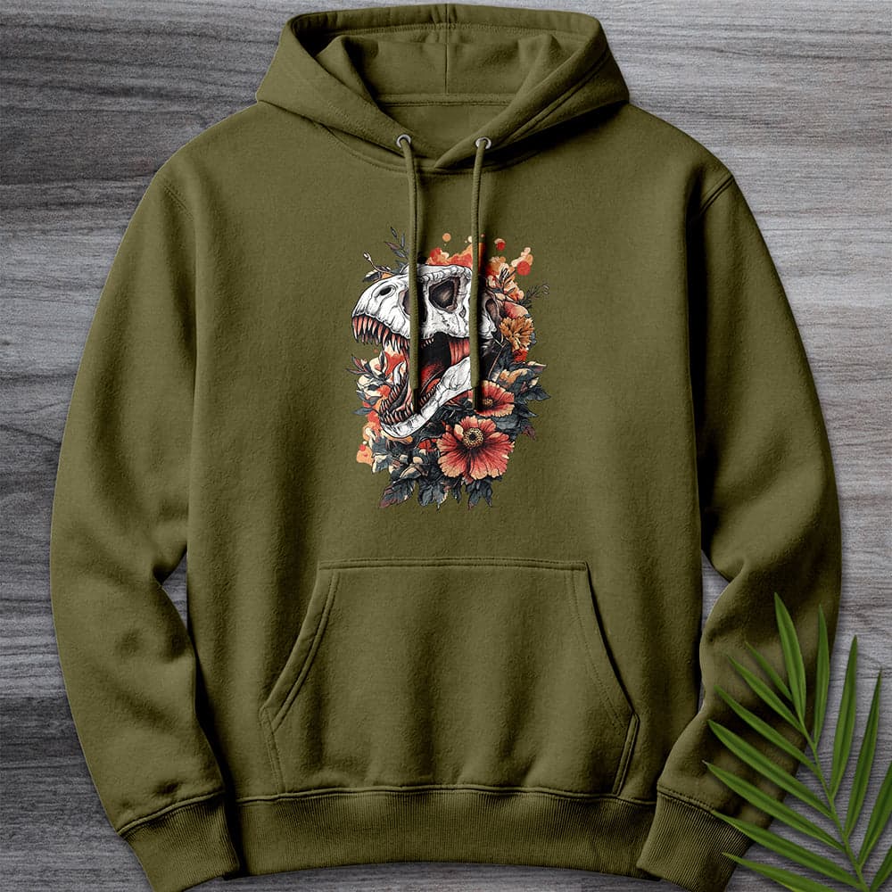 Hoodie M / Army Green Floral Fossil Fury Premium Hoodie