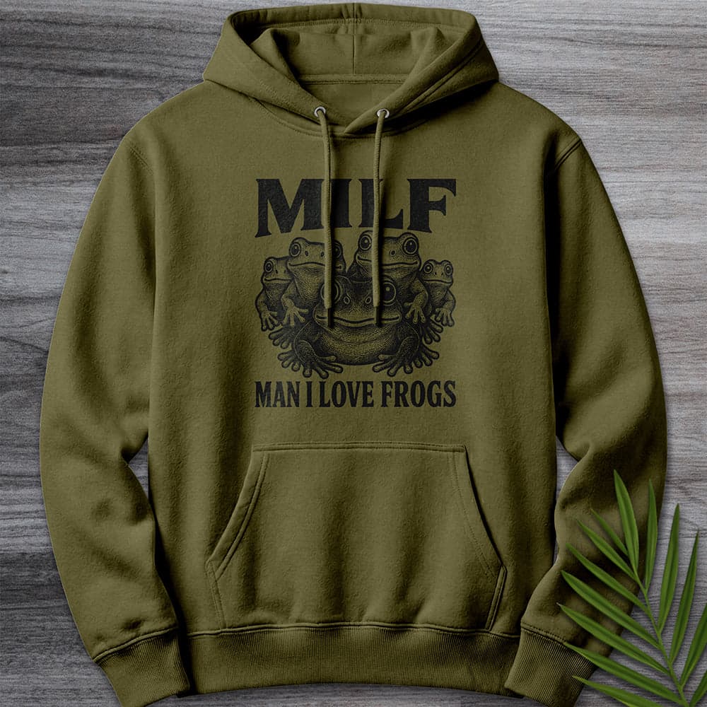 Hoodie M / Army Green Man I Love Frogs Premium Hoodie