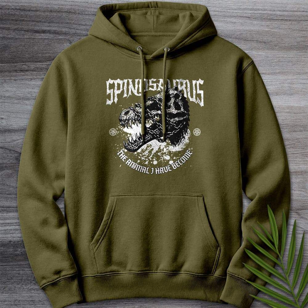 Hoodie M / Army Green Metal Spinosaurus & Chains Premium Hoodie