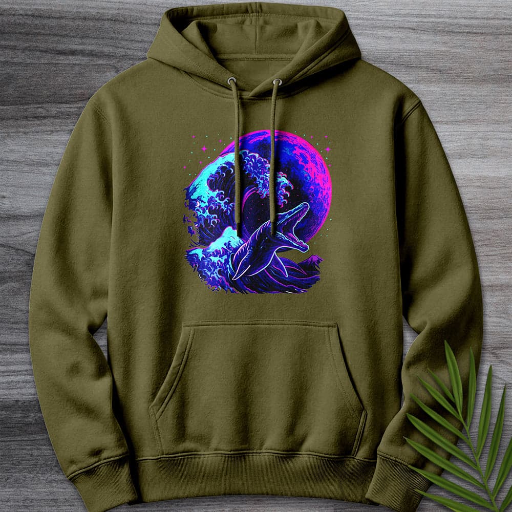 Hoodie M / Army Green Mosasaur Cybermoon Wave Premium Hoodie