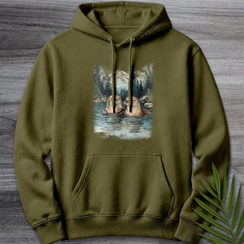 Hoodie M / Army Green Otters of the Alpine Waters Premium Hoodie