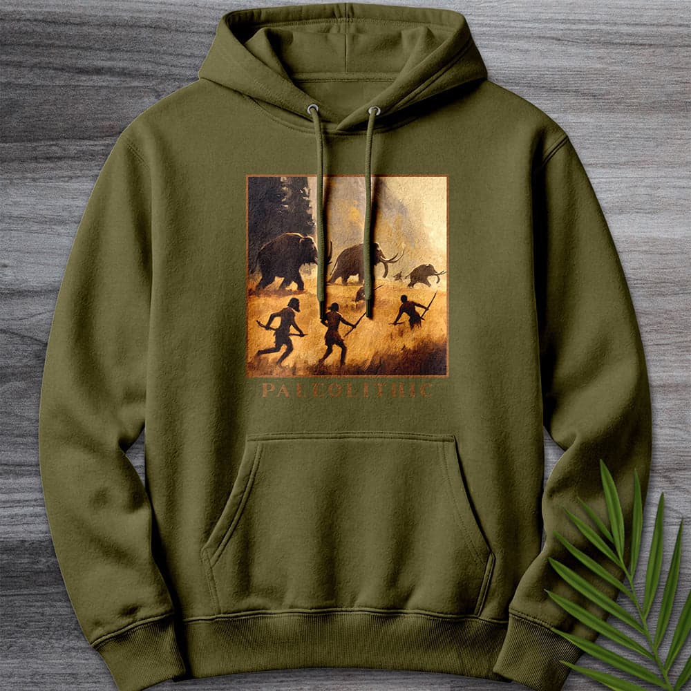 Hoodie M / Army Green Paleolithic Mammoth Hunters Premium Hoodie