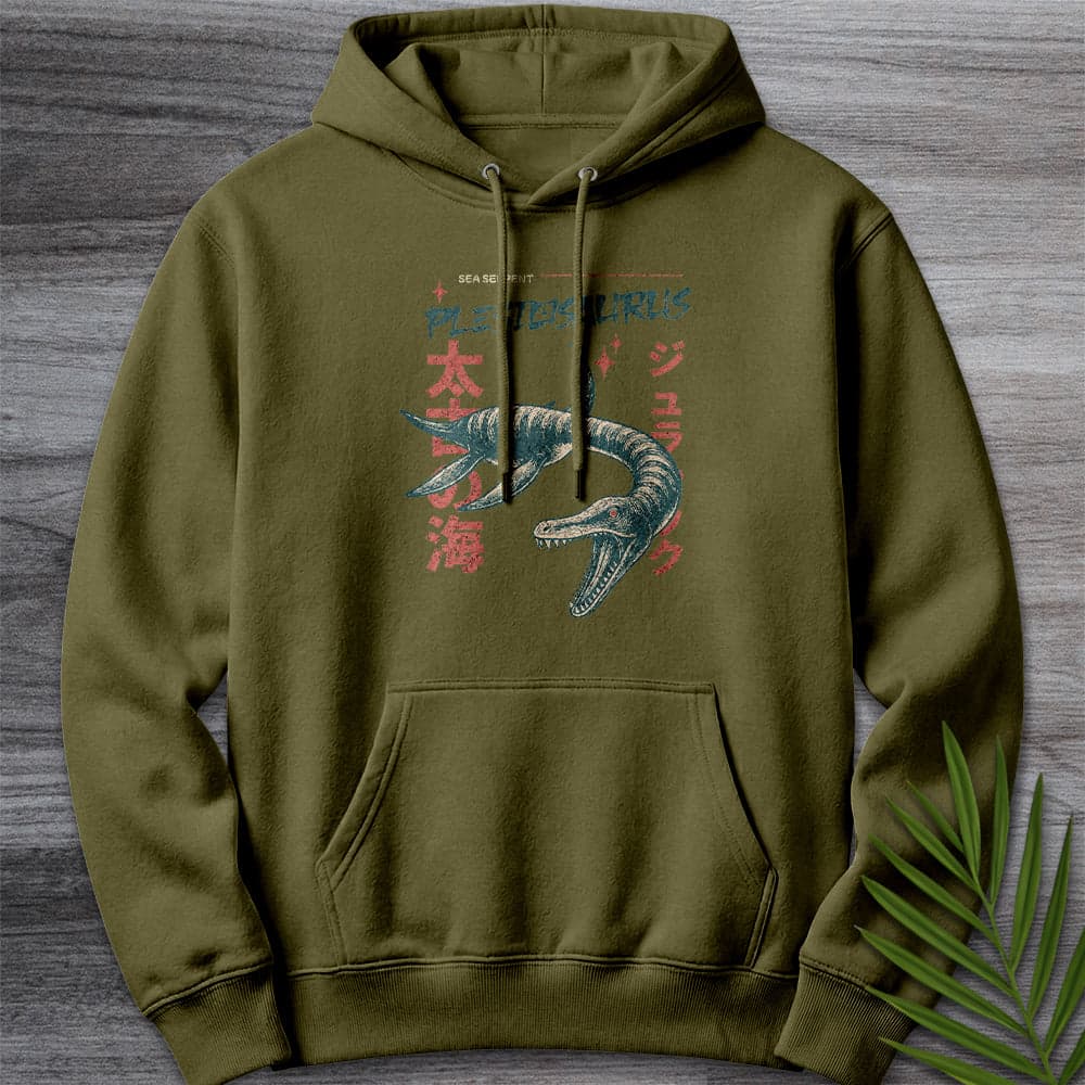 Hoodie M / Army Green Plesiosaurus Ancient Sea Serpent Premium Hoodie