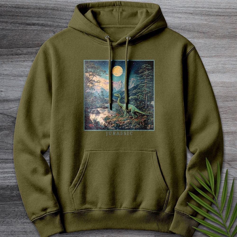 Hoodie M / Army Green Prehistoric "Jurassic" Dinosaur Aesthetic Premium Hoodie