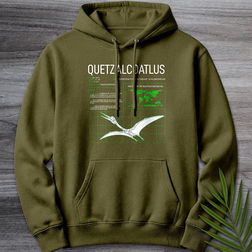 Hoodie M / Army Green Quetzalcoatlus Grid Premium Hoodie
