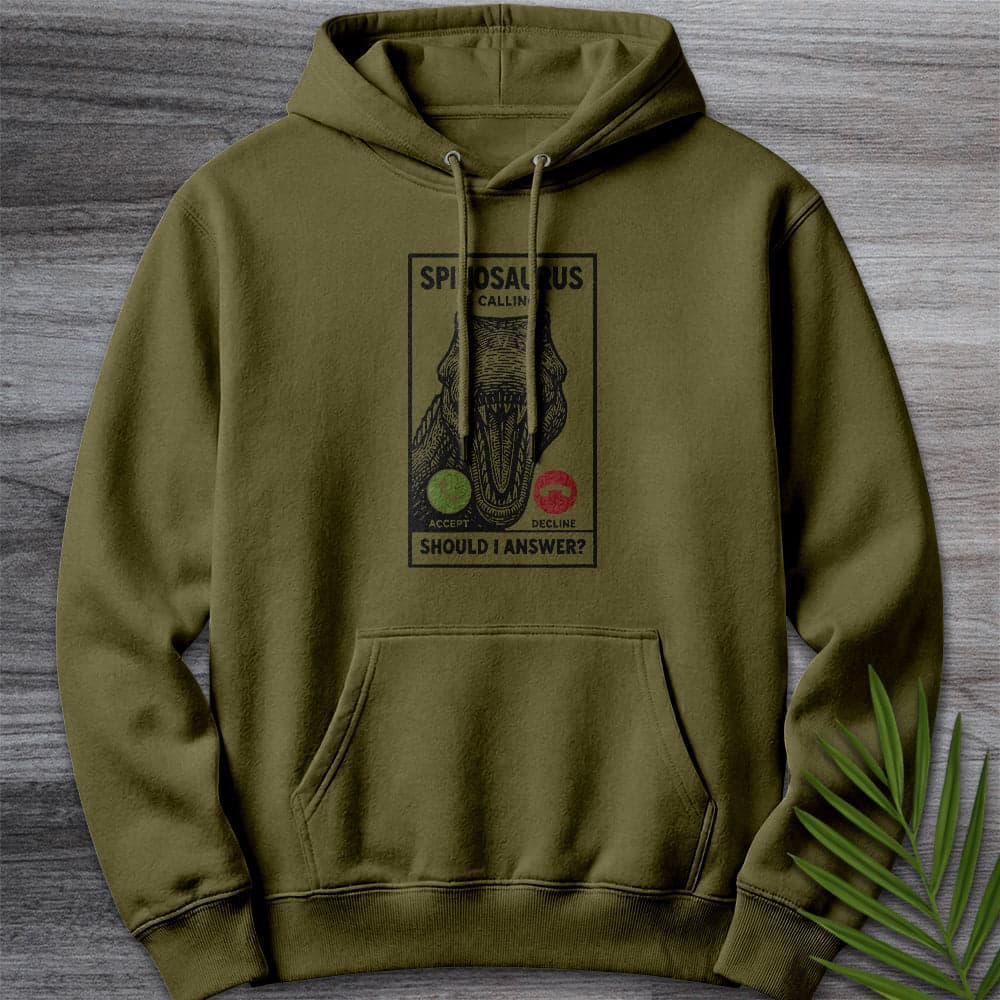 Hoodie M / Army Green Spinosaurus is Calling Premium Hoodie