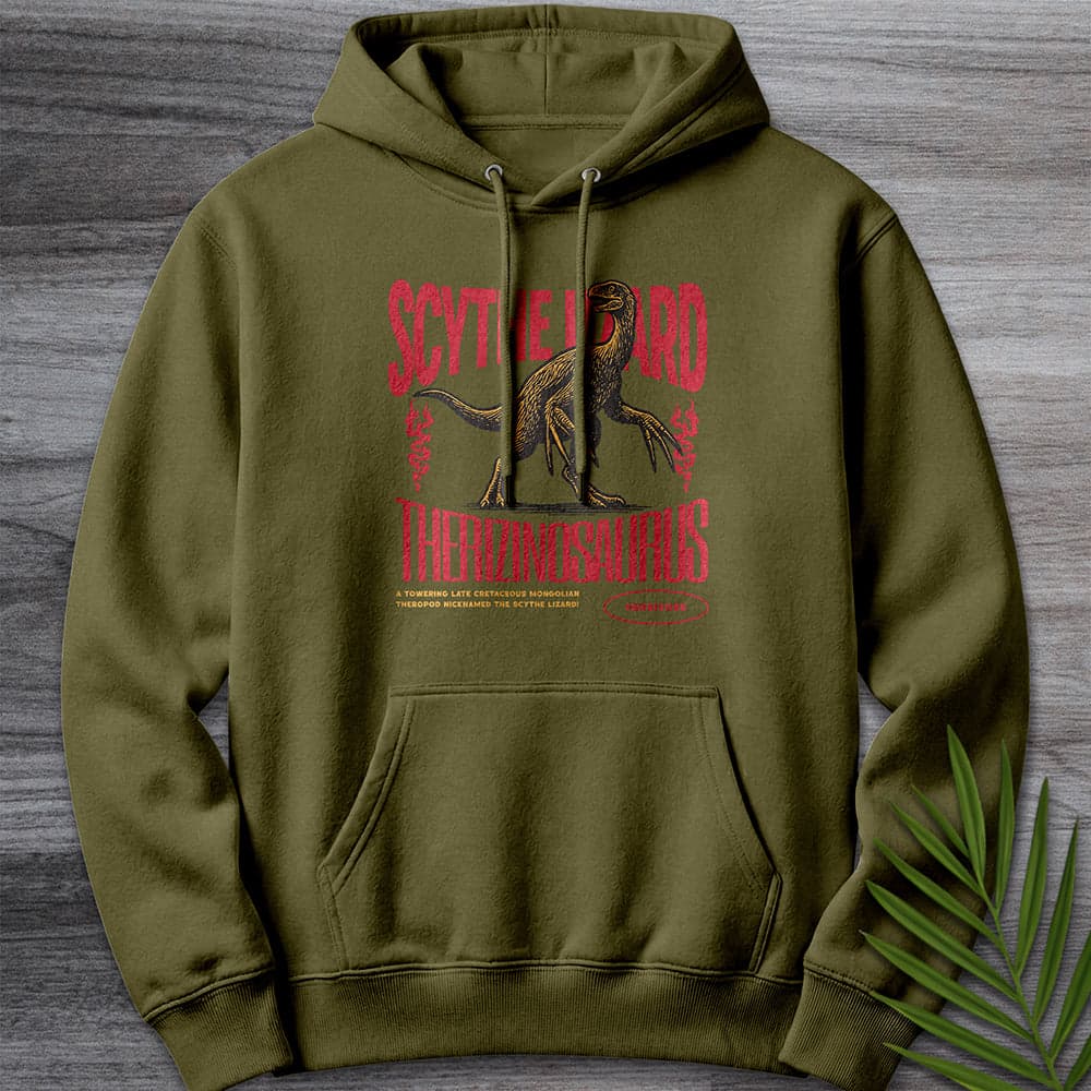 Hoodie M / Army Green Therizinosaurus Scythe Lizard Vintage Premium Hoodie