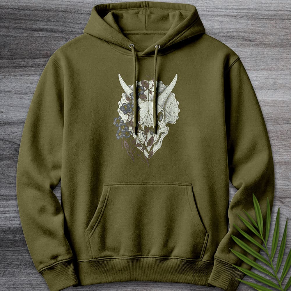 Hoodie M / Army Green Triceratops Botanical Relic Premium Hoodie
