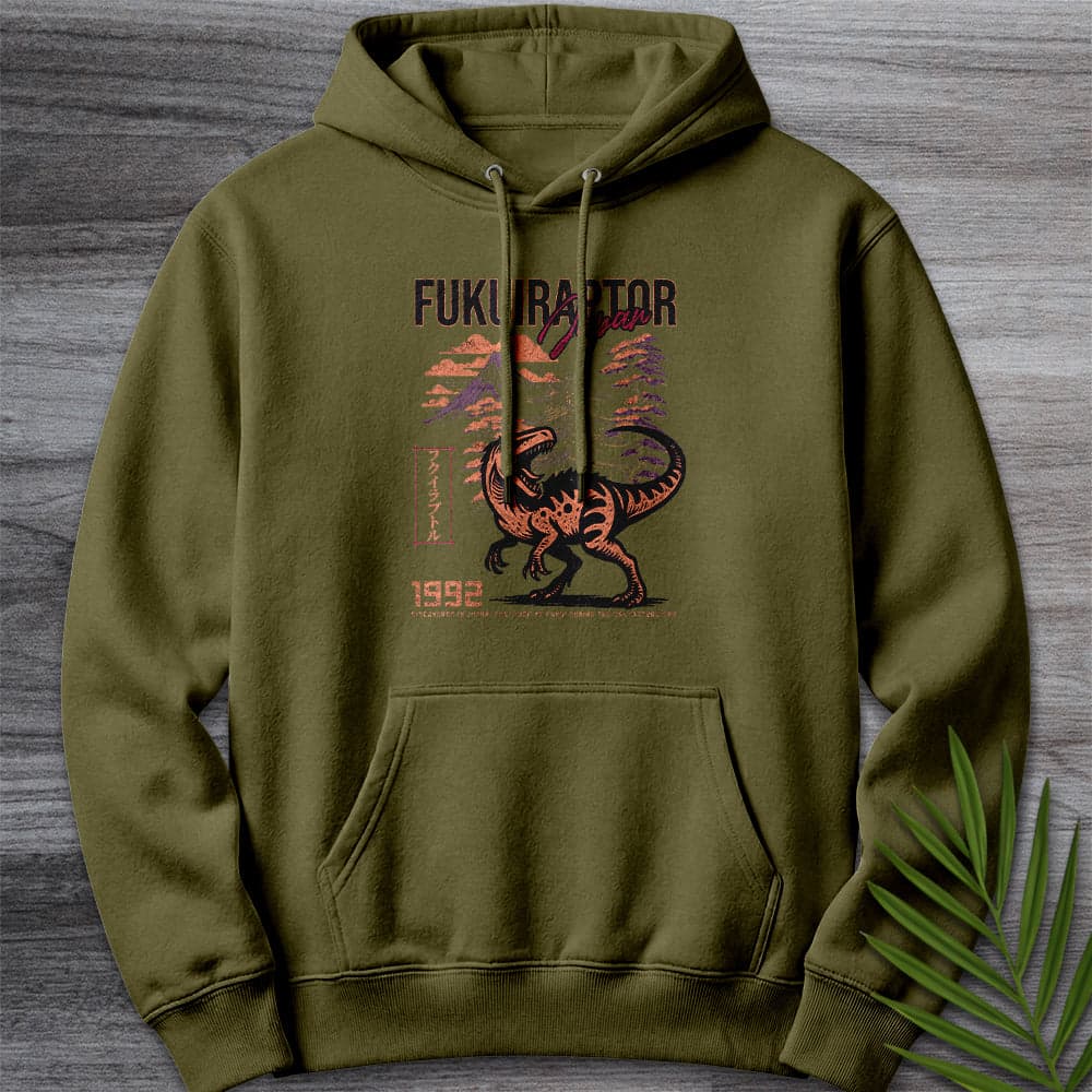 Hoodie M / Army Green Vintage Thief of Fukui (Fukuiraptor) Premium Hoodie