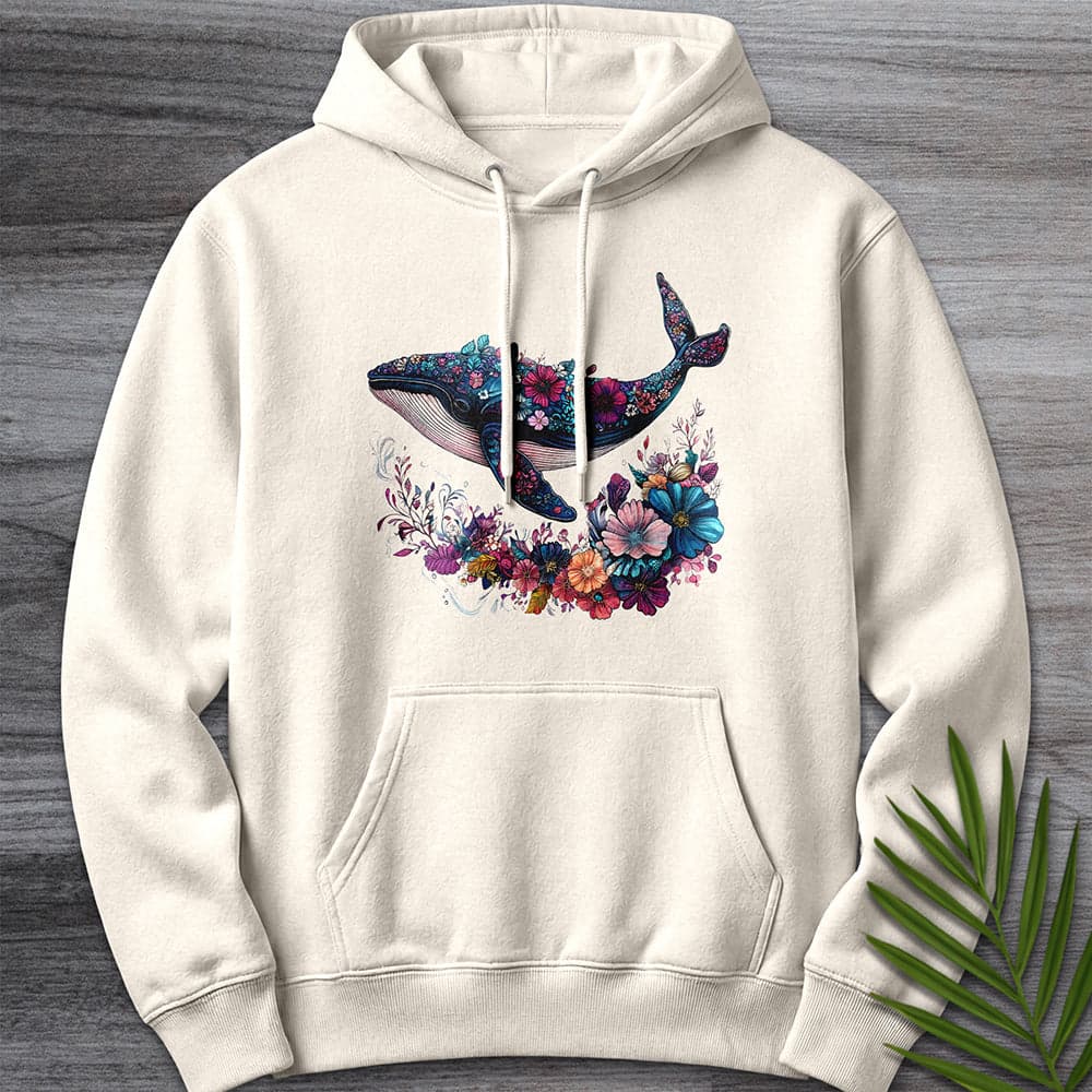 Hoodie S / Sandshell Blossom Marine Whale Premium Hoodie