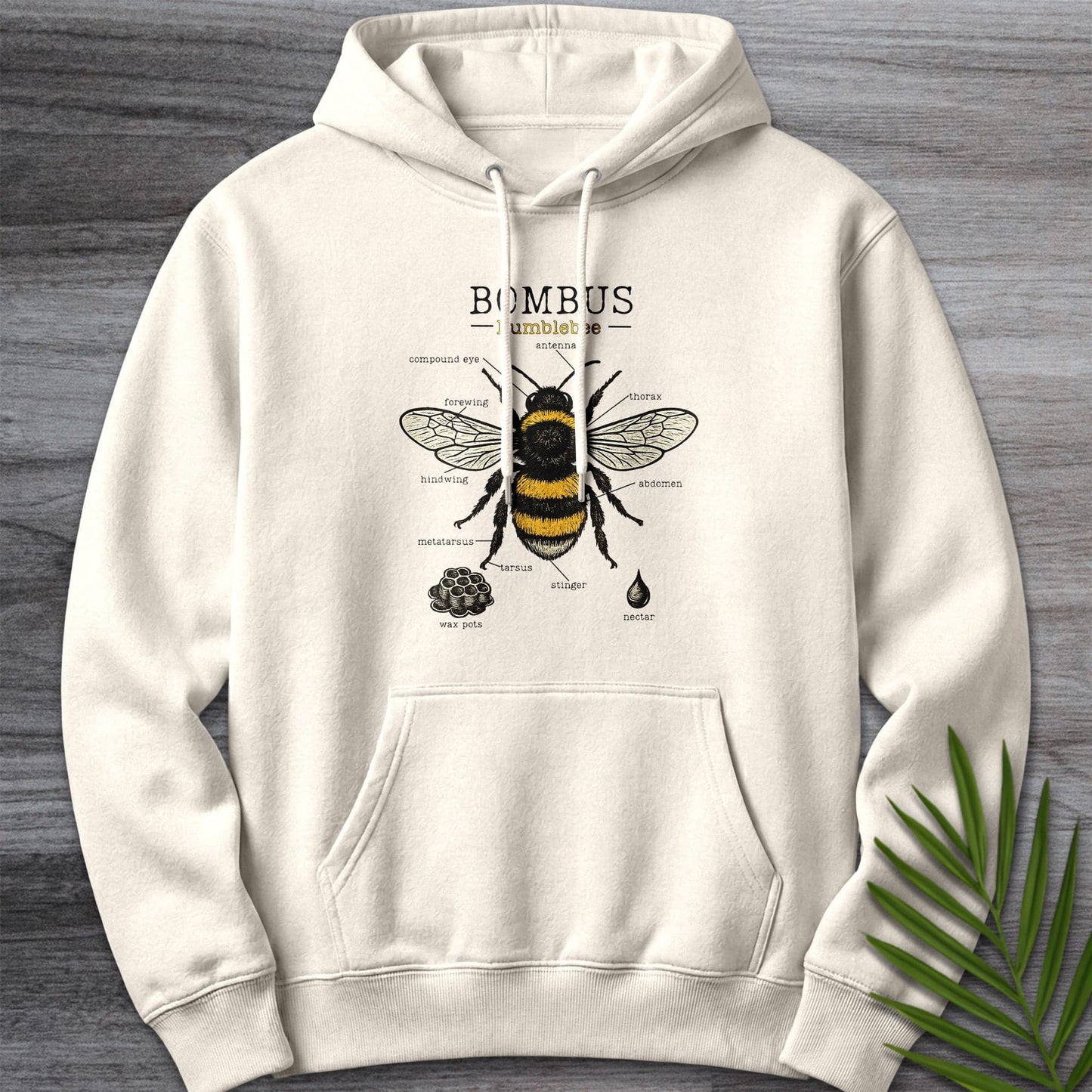Hoodie S / Sandshell Bombus Bumblebee Anatomy Premium Hoodie