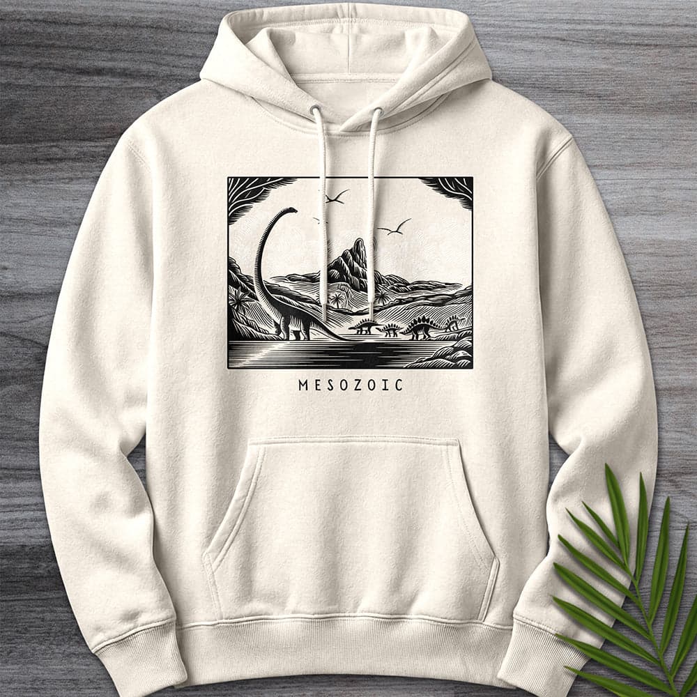 Hoodie S / Sandshell Into the Mesozoic Linocut Premium Hoodie