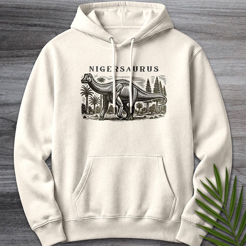 Hoodie S / Sandshell Linocut Nigersaurus Environment Premium Hoodie