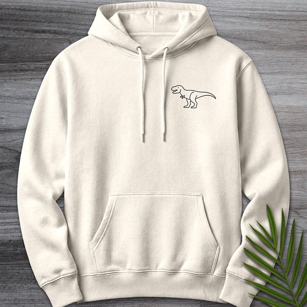 Hoodie S / Sandshell Minimalist Tyrannosaurus Line-Art Premium Hoodie