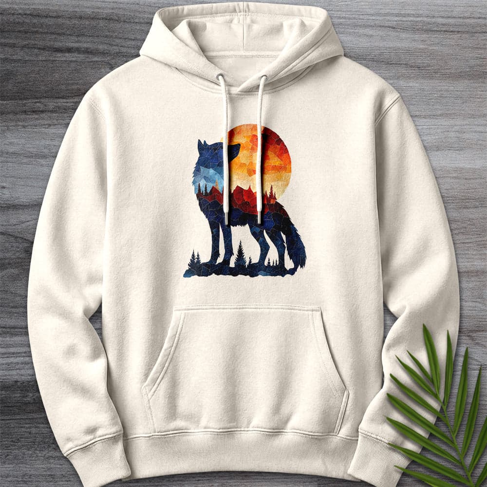 Hoodie S / Sandshell Mosaic Silhouette Dire Wolf Premium Hoodie