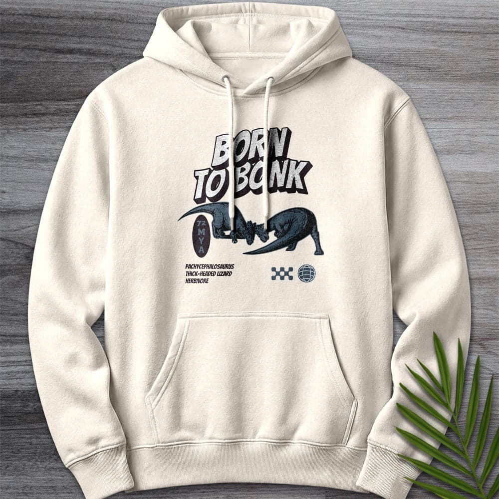 Hoodie S / Sandshell Pachycephalosaurus Born to Bonk Premium Hoodie