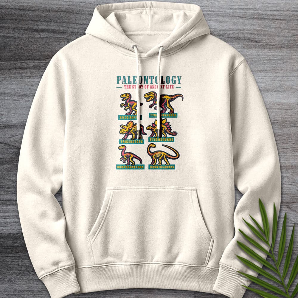 Hoodie S / Sandshell Paleontology Vintage Fossil Names Premium Hoodie