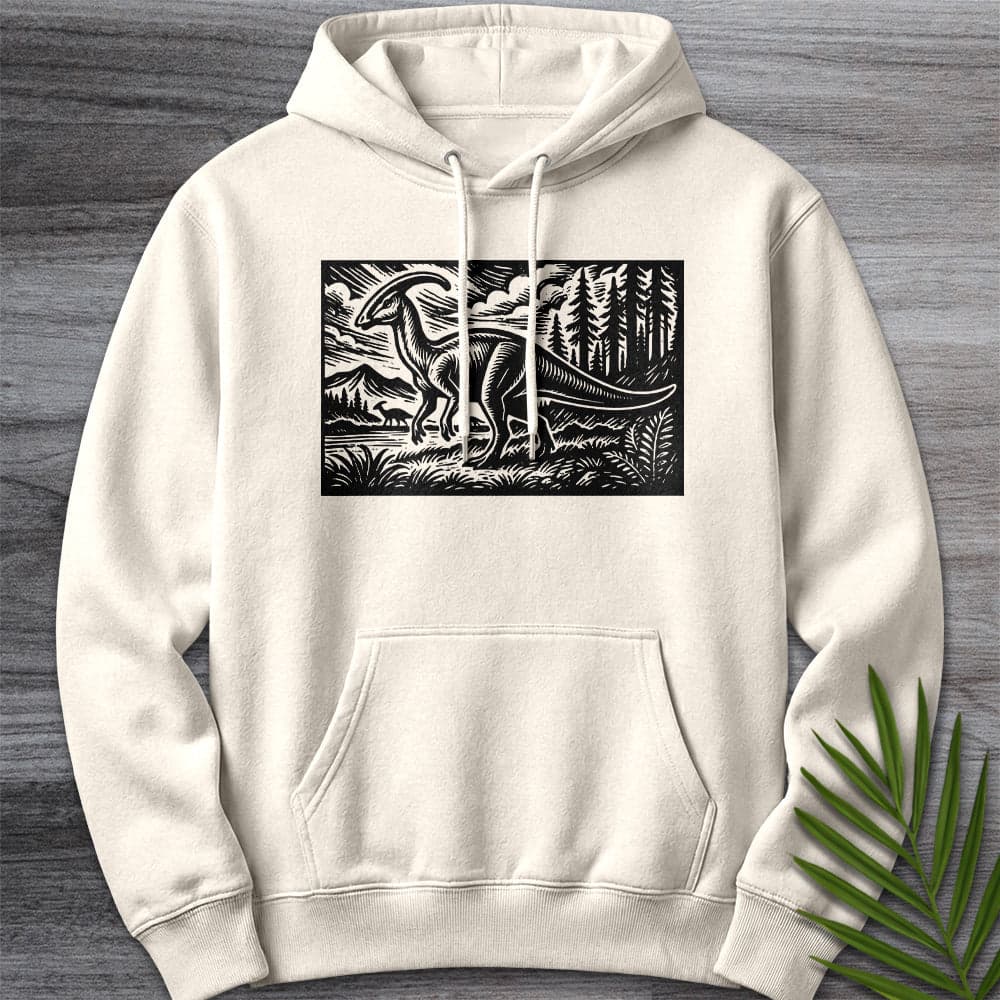 Hoodie S / Sandshell Parasaurolophus Forest Wanderer Premium Hoodie