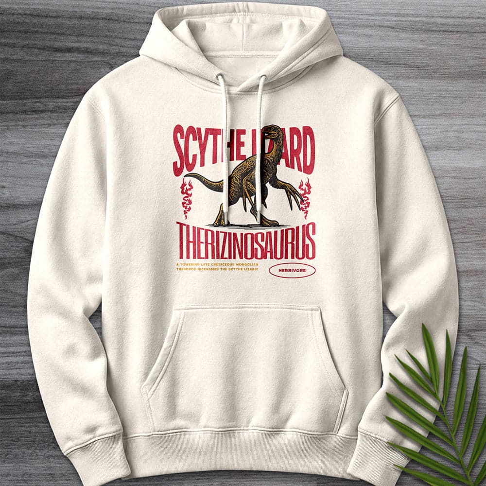 Hoodie S / Sandshell Therizinosaurus Scythe Lizard Vintage Premium Hoodie