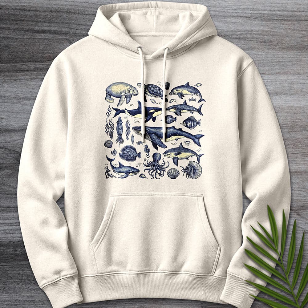 Hoodie S / Sandshell Vintage Marine Life Premium Hoodie