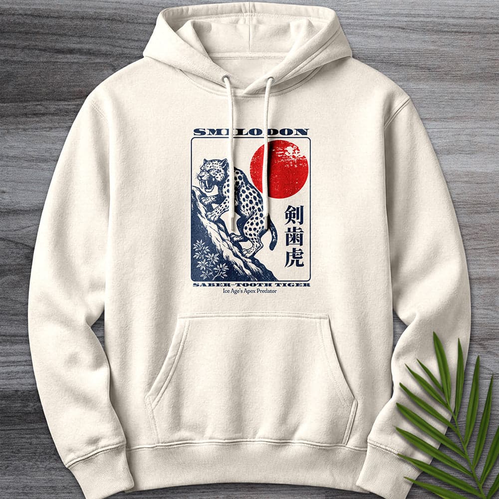 Hoodie S / Sandshell Vintage Saber-Tooth Tiger Premium Hoodie