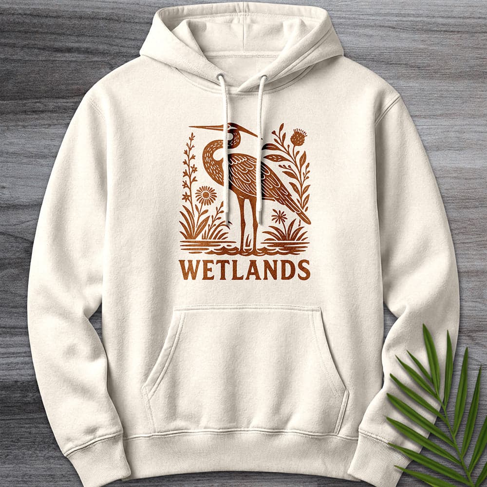 Hoodie S / Sandshell Wetland Heron Flora Premium Hoodie