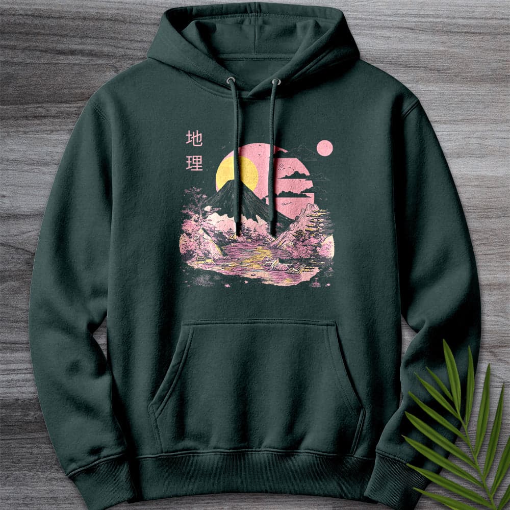 Hoodie S / Sports Green 1980's Geography Aesthetic Graphic Premium Hoodie