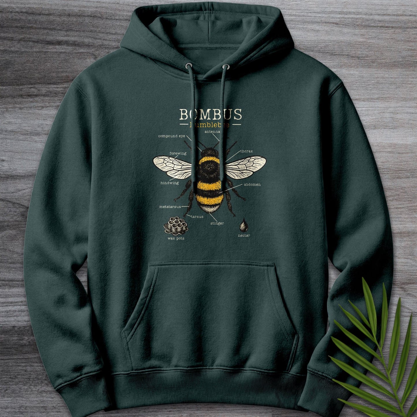 Hoodie S / Sports Green Bombus Bumblebee Anatomy Premium Hoodie