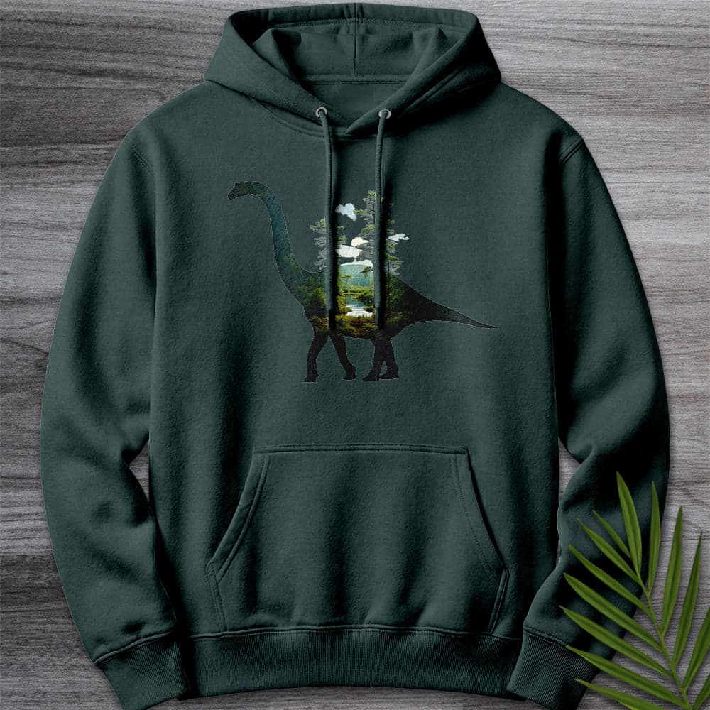 Hoodie S / Sports Green Brachiosaurus Environment Silhouette Premium Hoodie