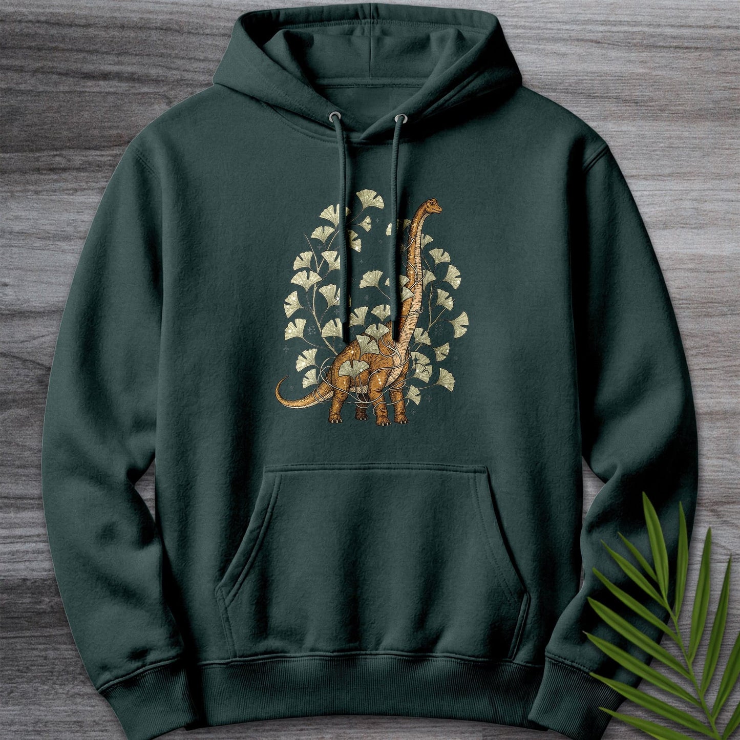 Hoodie S / Sports Green Ginko Wrapped Brachiosaurus Premium Hoodie