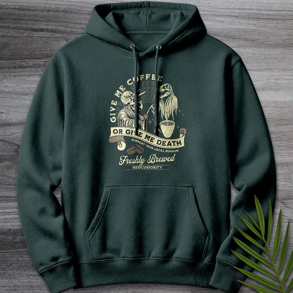 Hoodie S / Sports Green Give Me Coffee or Death Premium Hoodie