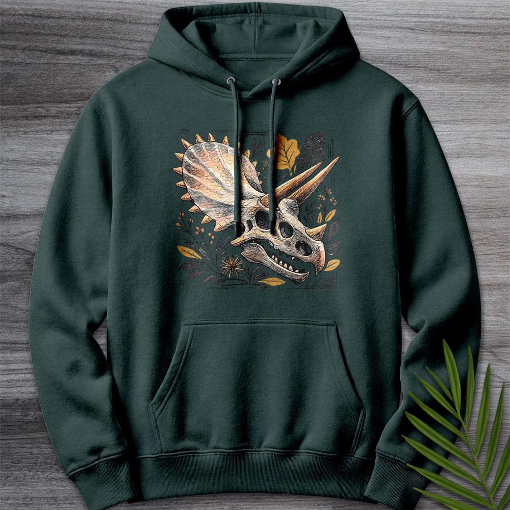 Hoodie S / Sports Green Metal Parasaurolophus Ferns Premium Hoodie