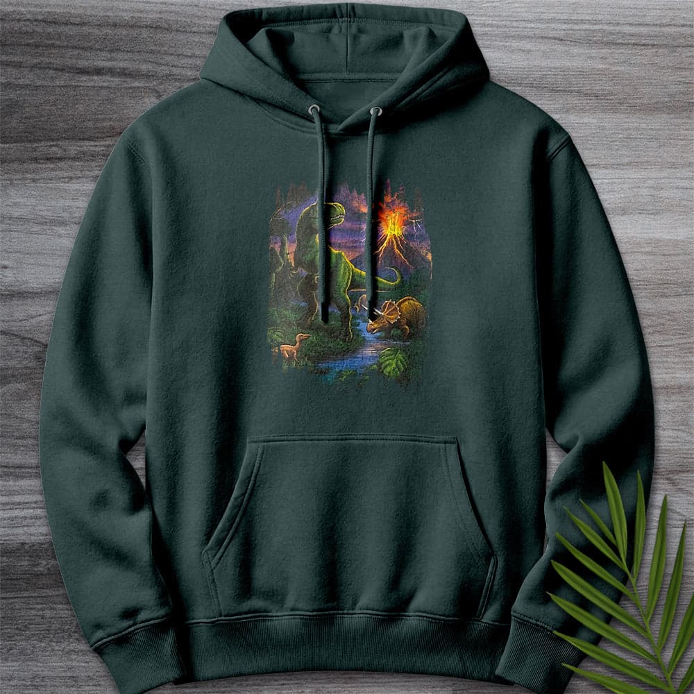 Hoodie S / Sports Green Nostalgic 90's Volcanic Dino Premium Hoodie