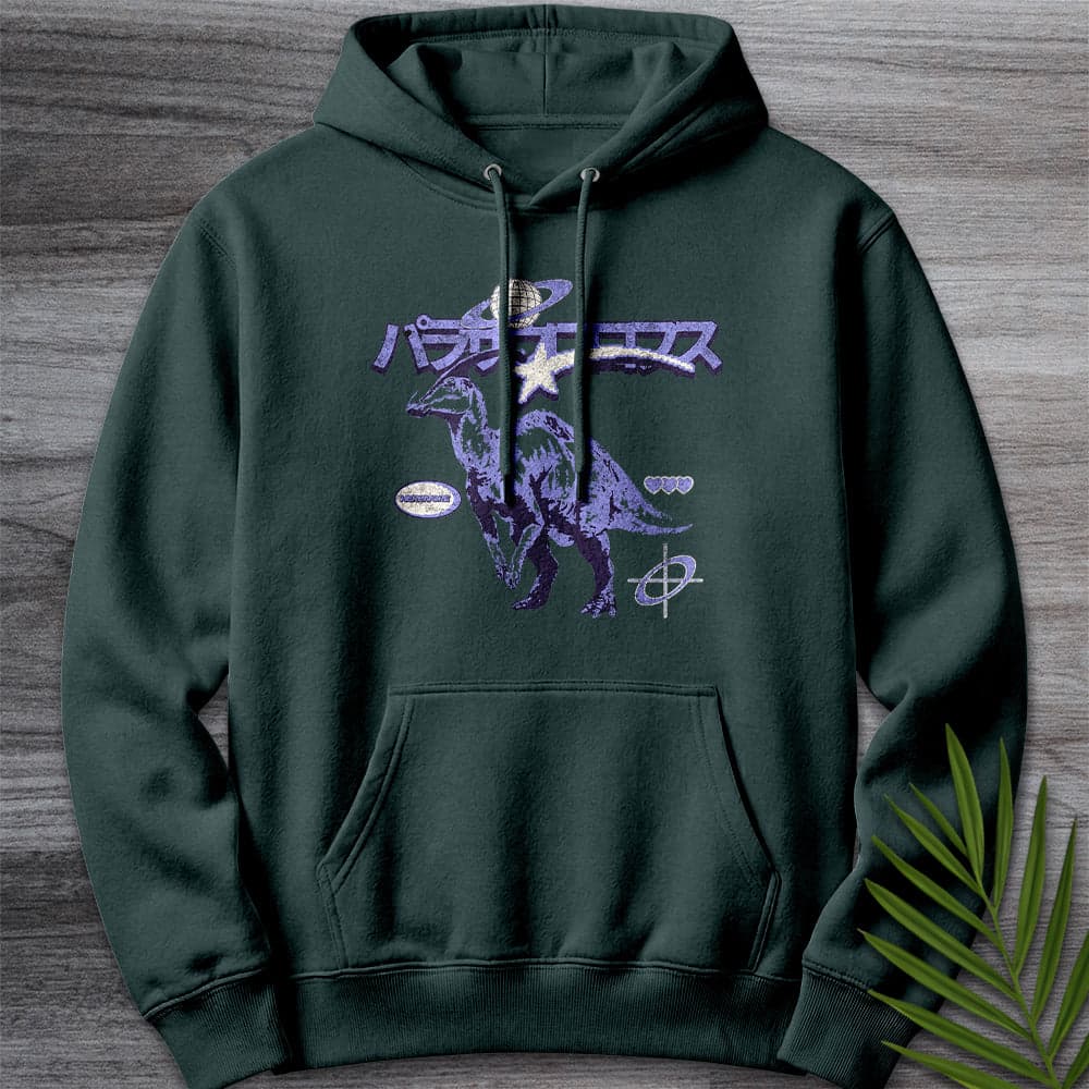 Hoodie S / Sports Green Old Vintage Japanese Parasaurolophus Premium Hoodie