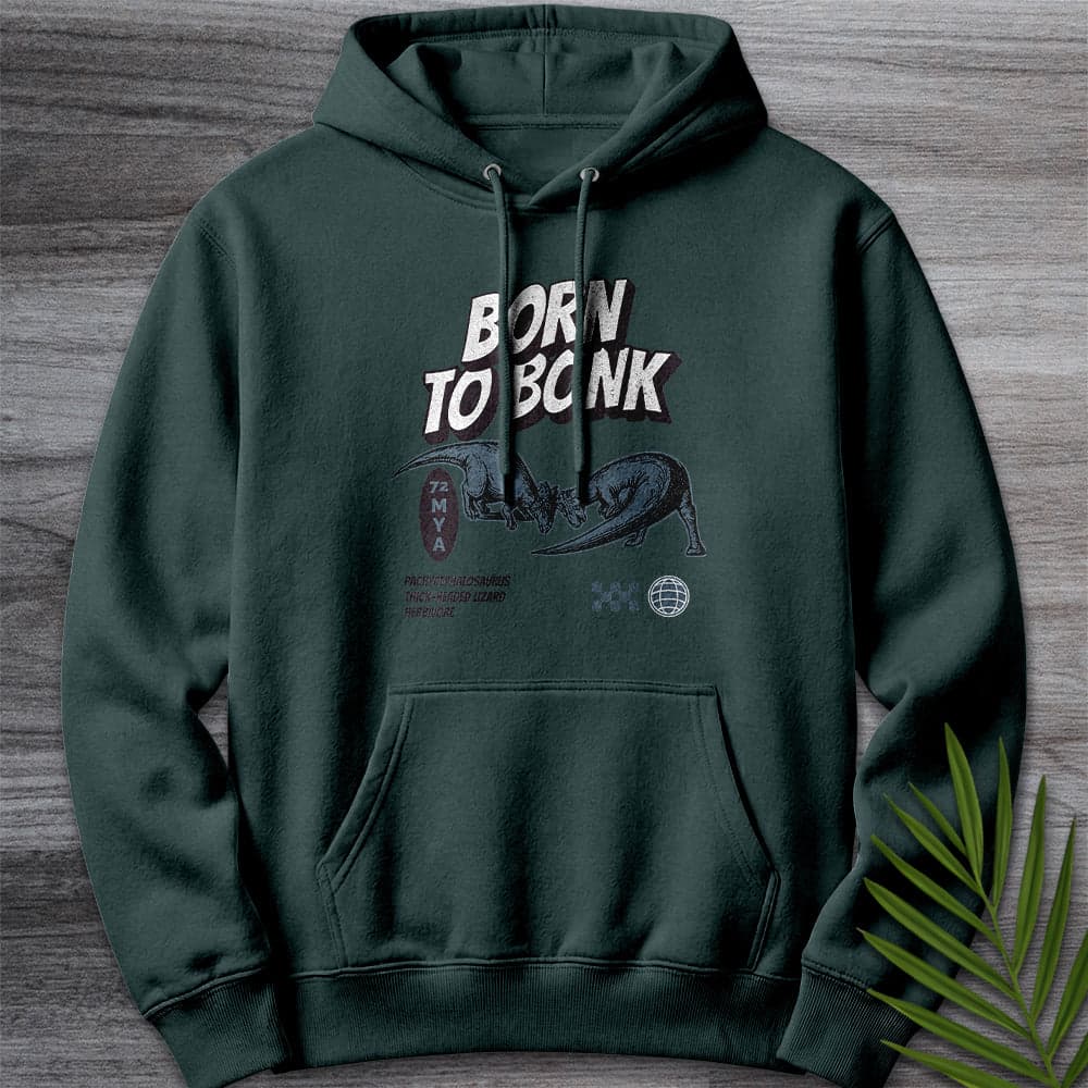 Hoodie S / Sports Green Pachycephalosaurus Born to Bonk Premium Hoodie