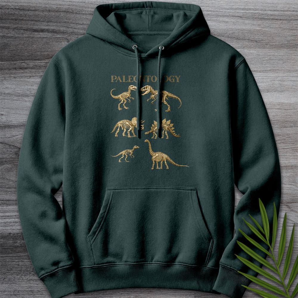 Hoodie S / Sports Green Paleontology Vintage Fossils Premium Hoodie